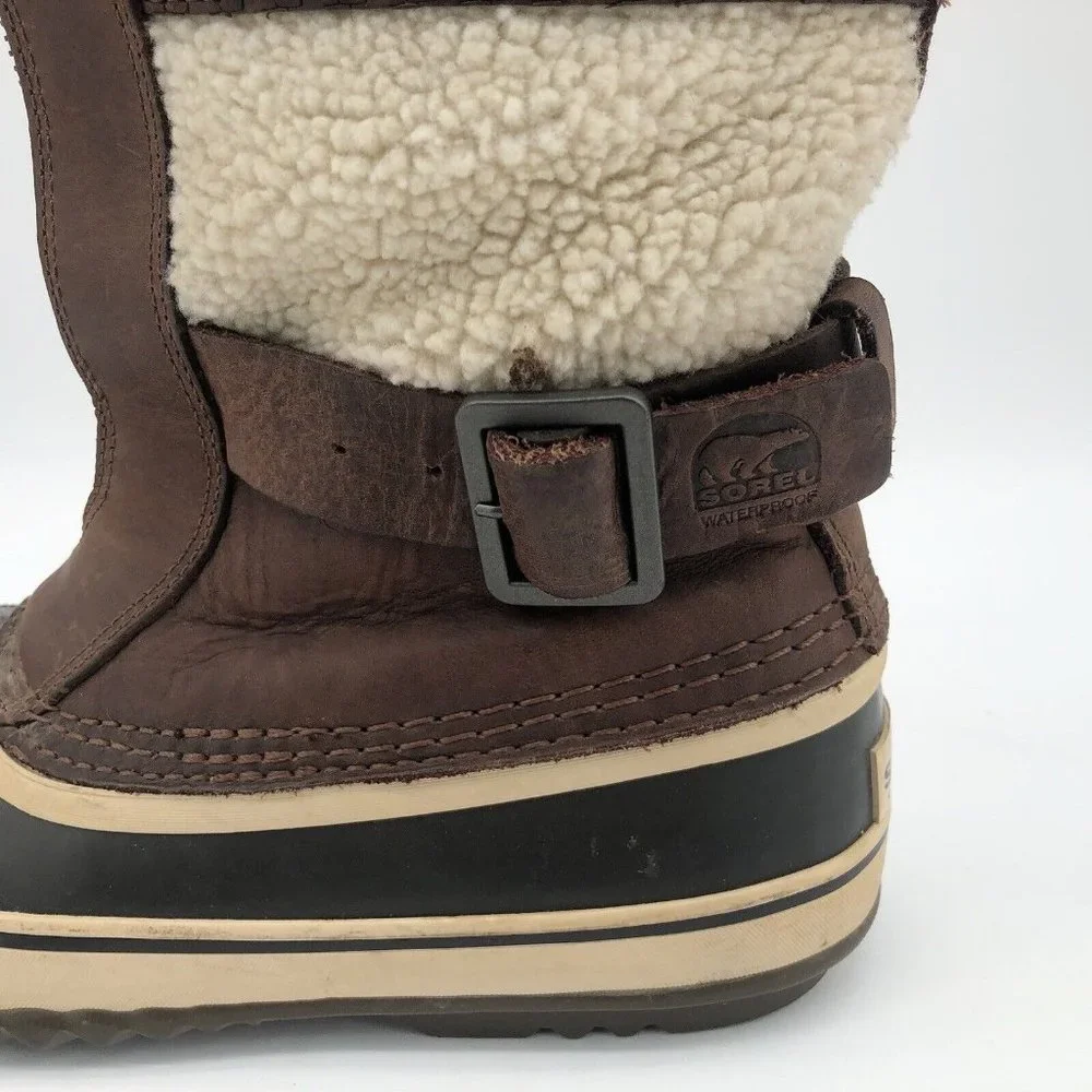 Sorel Boots Womens 10 EU 42 Helen Of Tundra Shearling Fleece & Brown Leather - Picture 2 of 12